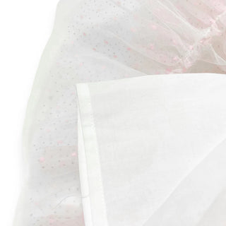 Doe A Dear White/Pink Dot Mesh Trim Tee & Tiered Tutu 2Pc Set