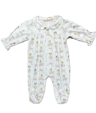 Baby Club Chic Baby Petite Dancer Pink Footie with Collar