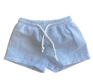 Blue Striped Swim Trunks