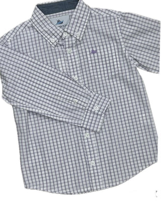 Southbound L/S Button Down Dress Shirt - Purple/White