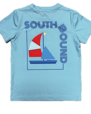 Southbound S/S Blue Dri Fit Tee- RWB Sailboat