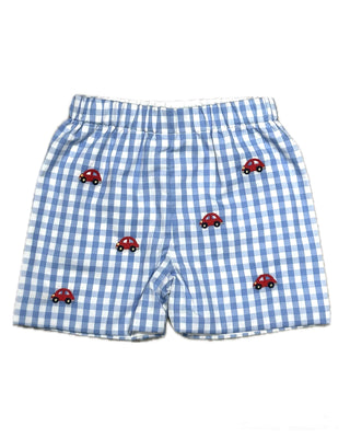 Zuccini Check Leo Short Embroidered Cars