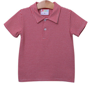 Jelly Bean Red Stripe Polo Shirt