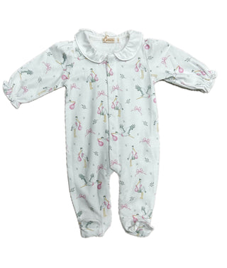 Baby Club Chic Storks Pink Footie W/Collar