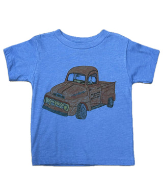 Orangeheat  Retro Blue Vintage Truck Tee