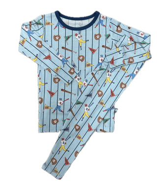 Macaron+Me Batter Up Baseball Bamboo 2Pc Pajamas