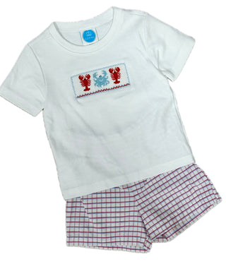 Krewe Smocked Crab/Crawfish Short Set