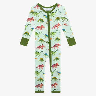 Posh Peanut Convertible One Piece Footie/Romper Dino