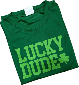 Azarhia Green LUCKY DUDE Dri Fit S/S St Patty's Tee
