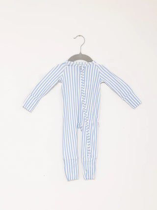 Uptown Baby Light Blue Stripe Sleep Romper