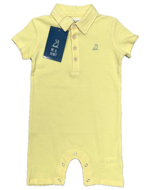 Me and Henry Lemon Pique Polo Romper