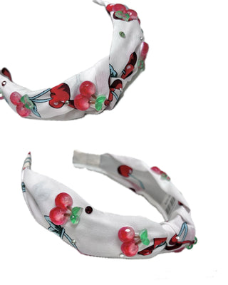 Bari Lynn Cherry Charm Knot Headband