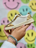 KIDS Purple & Gold Metallic Star Sneakers