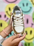 KIDS Purple & Gold Metallic Star Sneakers