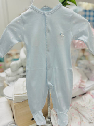 LydaBaby Baby Stork Footie - Blue