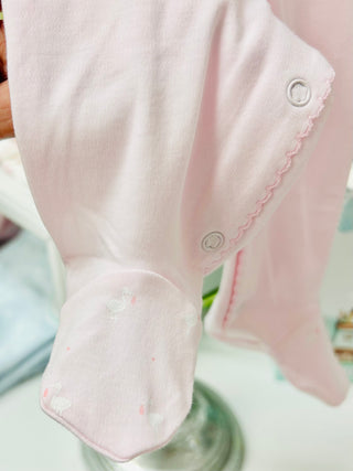 LydaBaby Baby Stork Footie - Pink