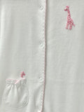 LydaBaby Safari Baby Girl Hand Embroidered Footie with Snaps