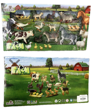 12Pc Farm Animal Playset