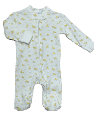 Baby Loren Zipper Footie - Baby Ducks