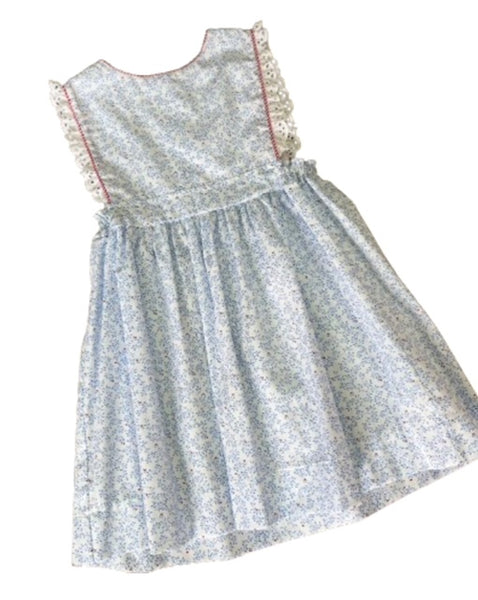 Anvy Kids Blue Vine Elizabeth Pinafore Dress