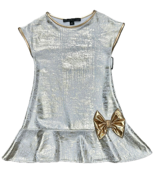 White/Gold Ruffle Dress Olly-Olly White/Gold Ruffle Dress Olly-Olly