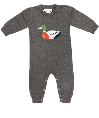Hatley Brown Melange Duck Decoy Knit Sweater Romper