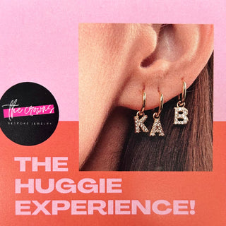 Initial Letter Gold Plated Huggies Earrings