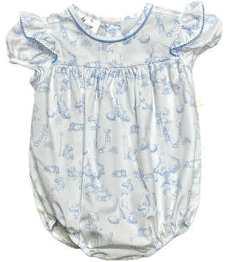 Baby Blessings Toile De Jouy Blue Everly Bubble
