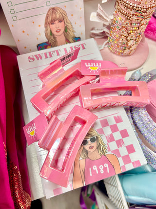 MM Acrylic Pink Iridescent Hair Claw Clip