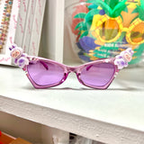 Bari Lynn Crystallized "Bu" Charm Translucent Sunglasses