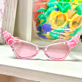 Bari Lynn Crystallized "Bu" Charm Translucent Sunglasses