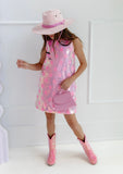 Lola and the Boys Pink Stars Sequin Dress