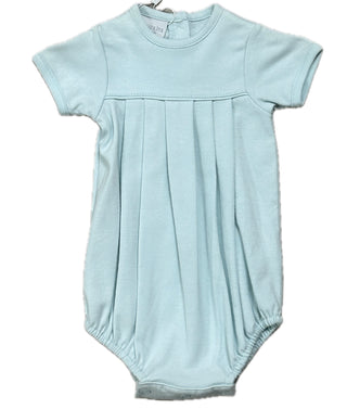 Squiggles NB s/s Pleated Romper Blue