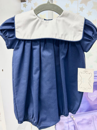 Lulu Bebe Square Collar Basic Bubble - Navy