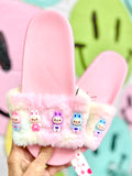 Bari Lynn Pink BU Charm Slides