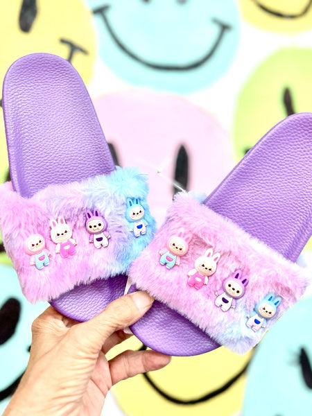 Bari Lynn Purple BU Charm Slides