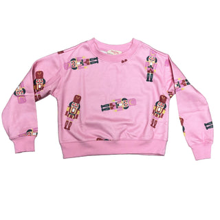 Peach Love Pink Sequin Nutcracker Sweatshirt