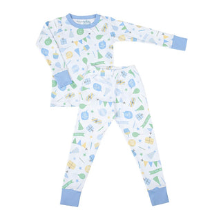 Light Blue Time to Celebrate Magnolia Baby Long Pajamas