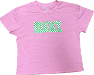 Azarhia Pink Lucky Metallic Boxy Tee