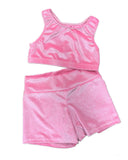 Girl Power Sparkle Velvet Set - Pink