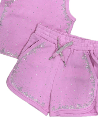 Pink-Purple Diamond Sparkle Short Set
