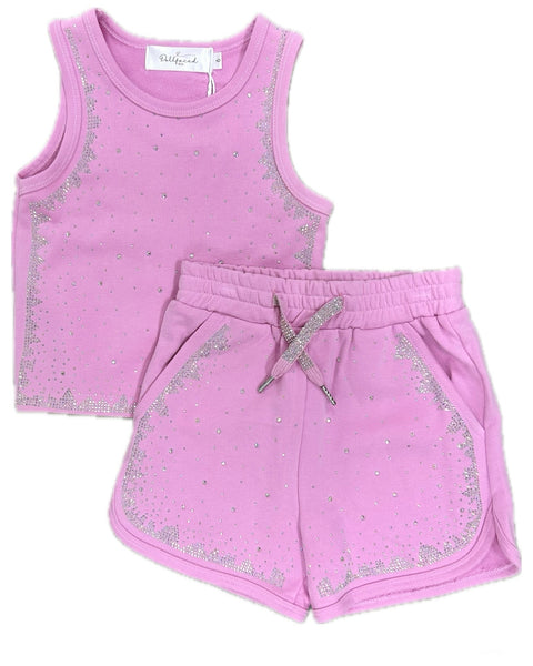 Pink-Purple Diamond Sparkle Short Set
