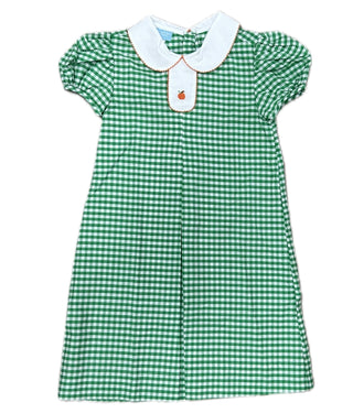 Charming Little One Green Gingham Pumpkin Sophia Dress