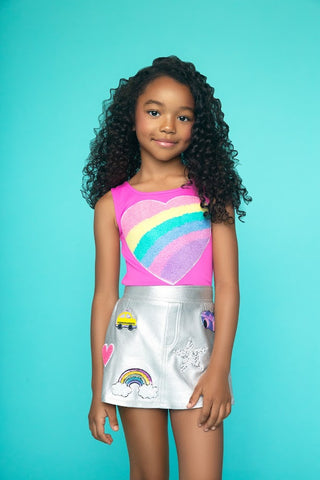 MIA NY Pink Chenille Heart Tank Top