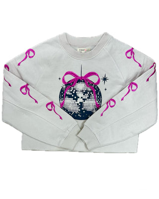 Embroidered Bows & Disco Ball Tween Sweatshirt