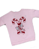 Pink Candy Cane Club Embroidered Christmas Sweatshirt