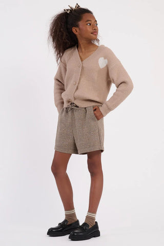 Girls Woven Beige Shorts