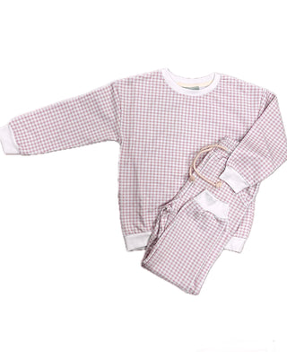 Sage & Lilly Jogger Set - Pink Gingham