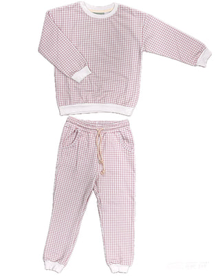 Sage & Lilly Jogger Set - Pink Gingham