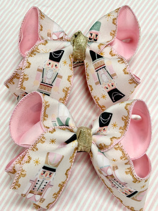 RBP Large Overlay Hair Bows - Pink Nutcracker